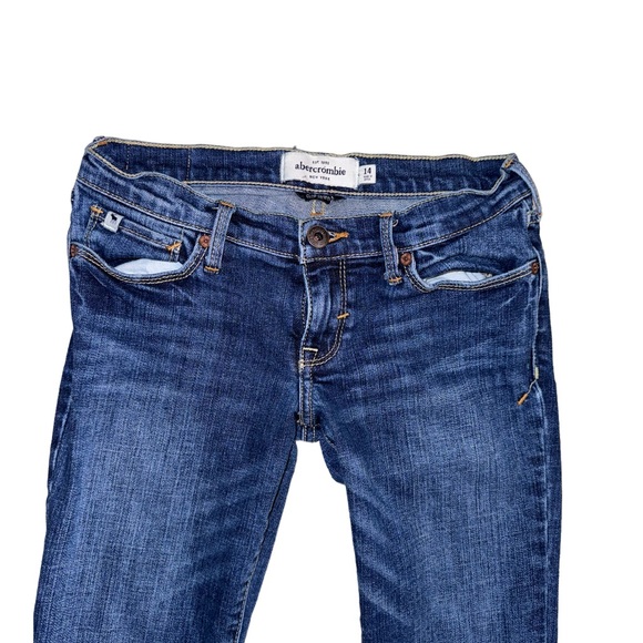 Abercrombie Kids distress CUTE STRETCH jeans girls size 14 - Picture 2 of 11